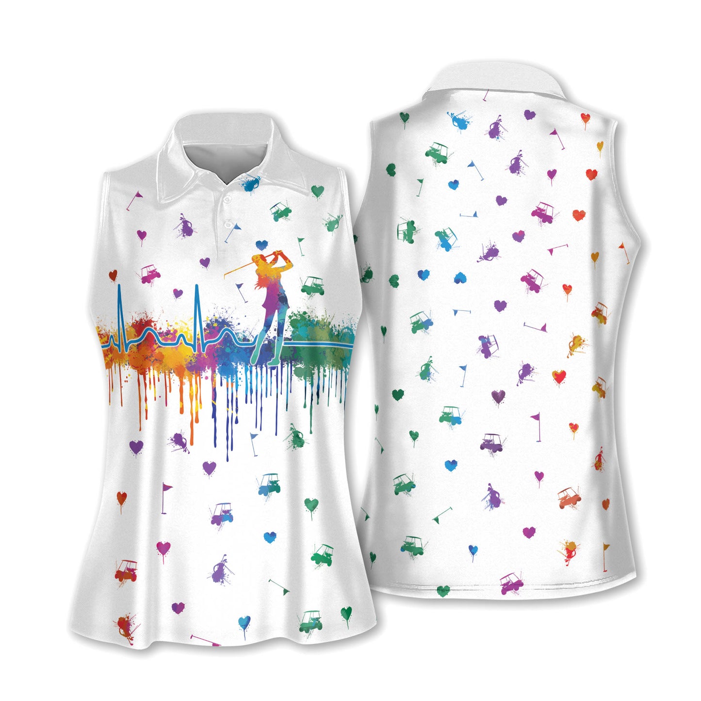 Watercolor Golf Heart Beat Women Shirts H0066