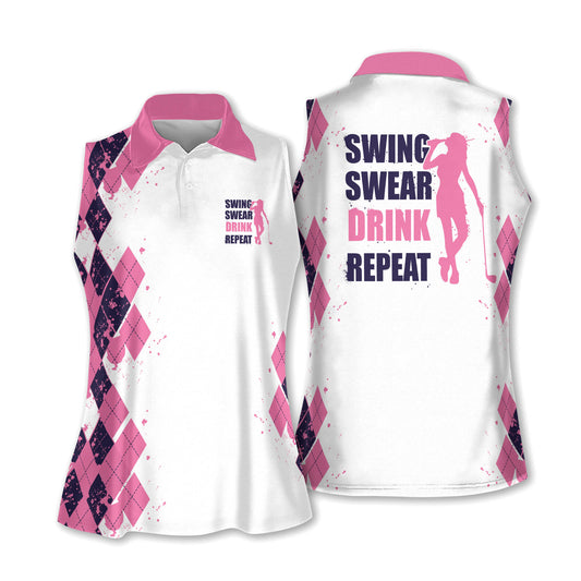 Swing Swear Drink Repeat Golf Shirts H0082