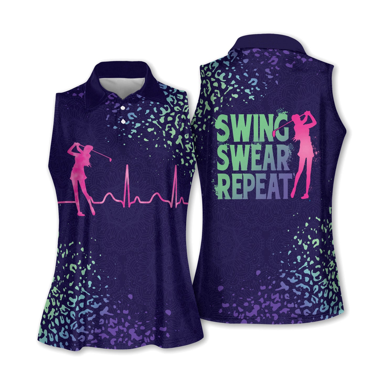 Leopard Swing Swear Repeat Golf Shirts H0102