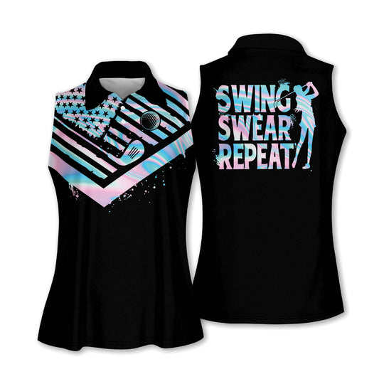 Swing Swear Repeat Women Golf Shirts H0104