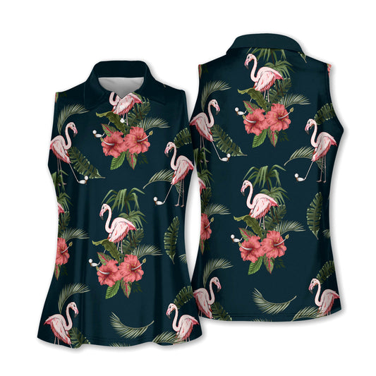 Seamless Tropical Flamingo Golf Shirts H0259