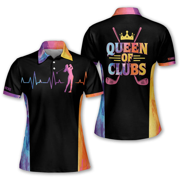 Queen Of Clubs Custom Women's Golf Polo Shirts, Custom Funny Golf Shirt For Women GW0042
