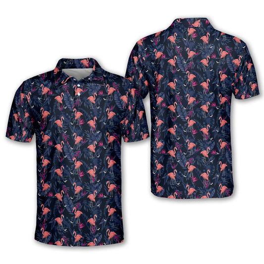 Floral Flamingo Golf Polo Shirt Men GM0351