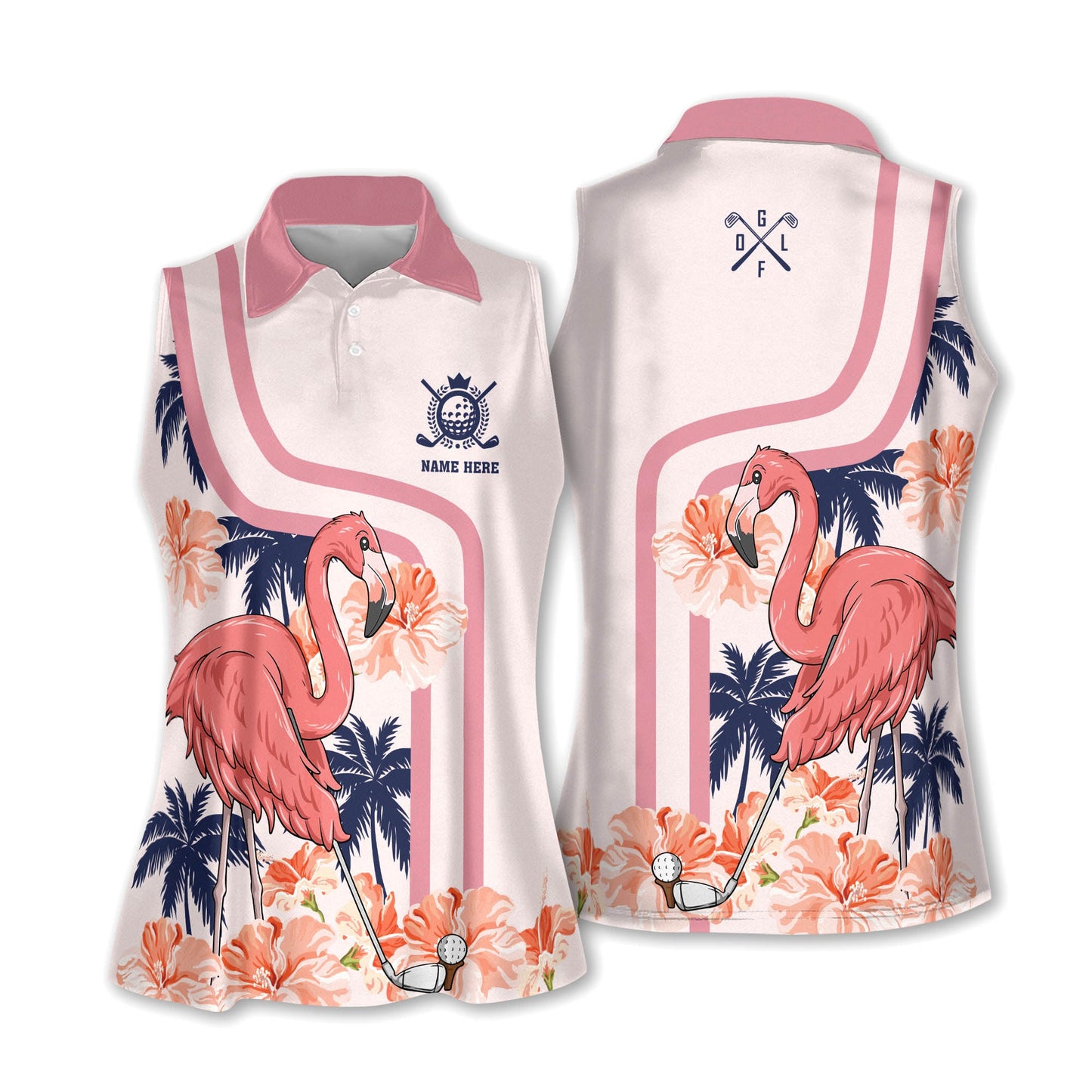 Flamingo Ladies Pink Golf Sleeveless GW0049