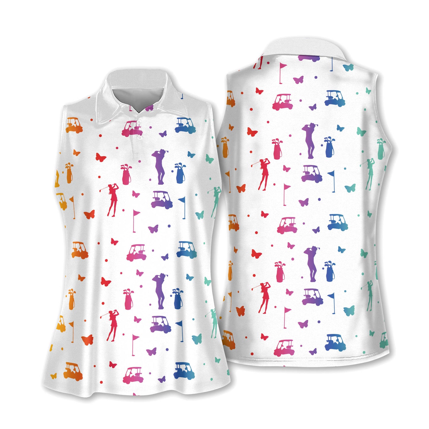 Golf Silhouette Butterflies Golf Shirts I0002