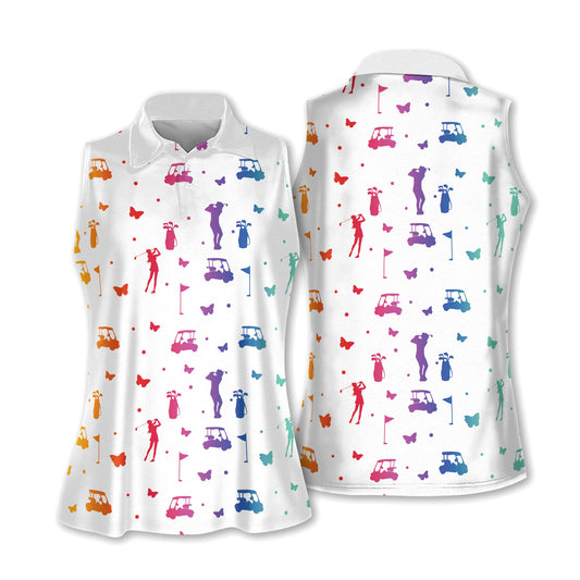 Golf Silhouette Butterflies Golf Shirts I0002