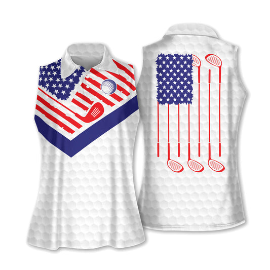 American Flag Golf Women Golf Shirts I0023