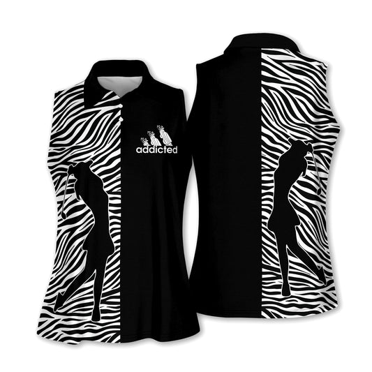 Zebra Pattern Golf Addicted Shirts I0175