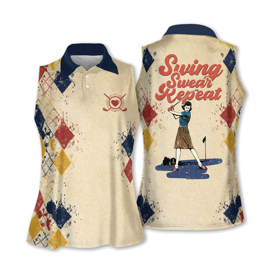 Swing Swear Repeat Golf Shirts I0214