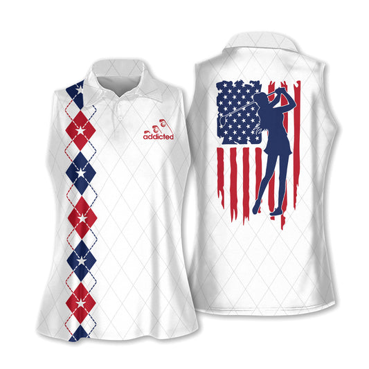 Addicted American Flag Golf Shirts I0341