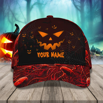 Pumpkin Halloween Hats Unisex Customizable Sayings Golf Hat 3d, Cap with Adjustable Hat for Mens Womens CO0130