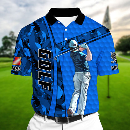 Masnines Camo Golf Player Multicolor Personalized 3D Golf Polo Shirt GA0038
