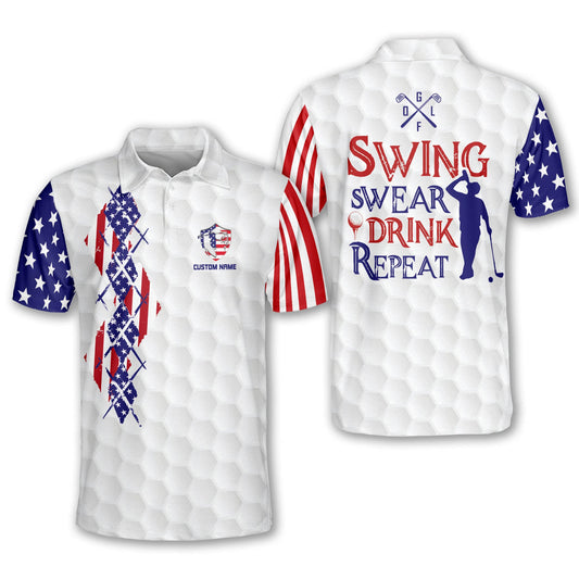 Patriotic USA Golf Shirts for Men GM0408
