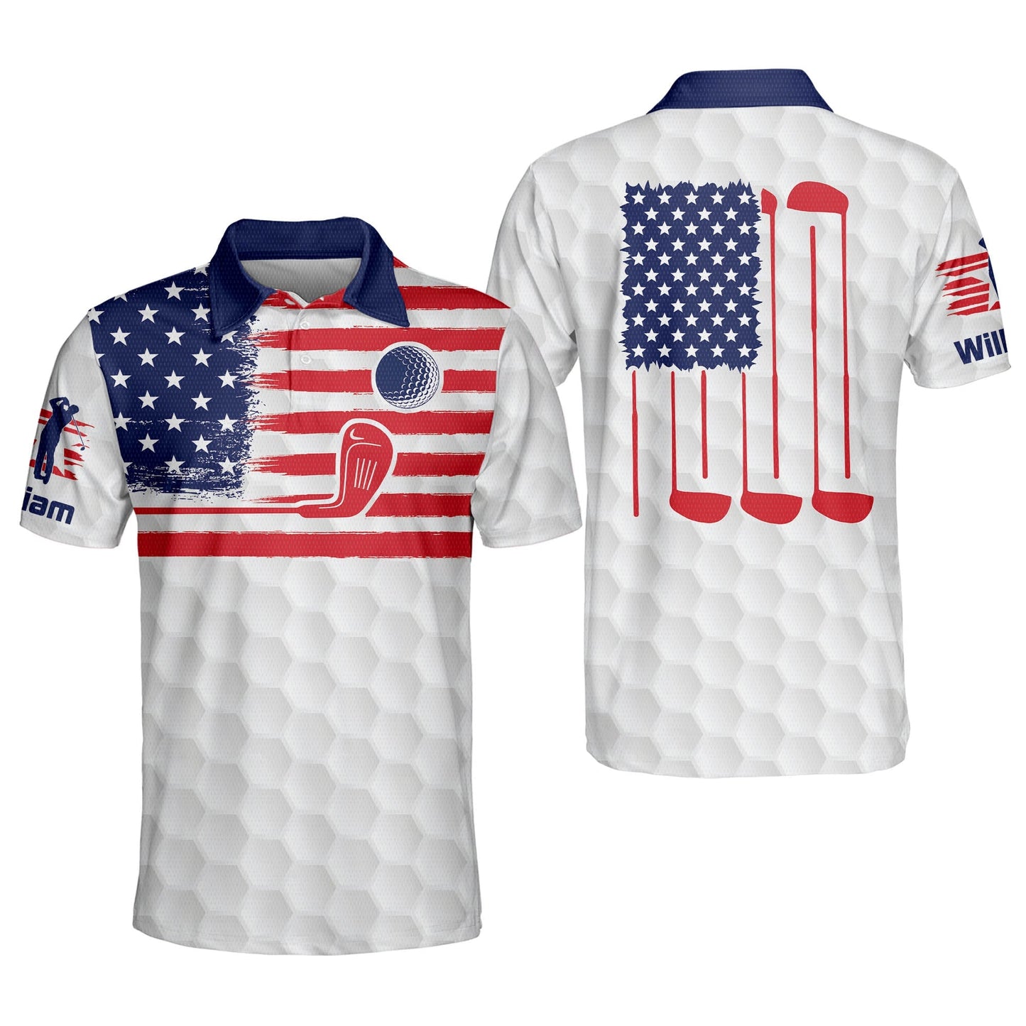 Personalized Patriotic Golf Polo Men GM0211