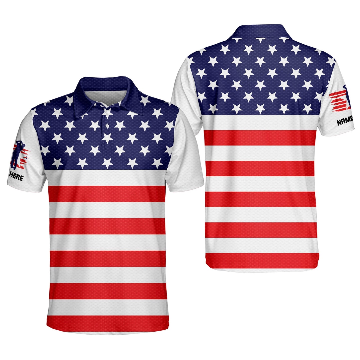 Personalized Patriotic Golf Polo Men GM0214