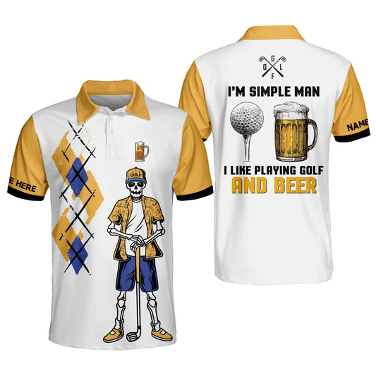 I Like Playing Golf And Beer Golf Polo GM0154