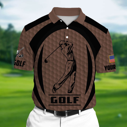 Masnines Brown Pride The Unique Cool Golf 3D Polo Shirts Multicolor Custom Name Polo GA0076