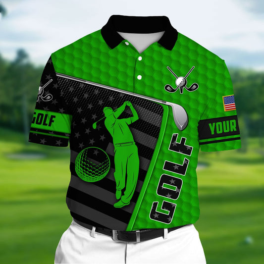 Masnines Green Pride Premium Unique Golf Man 3D Polo Shirts Multicolor Custom Name Polo GA0136