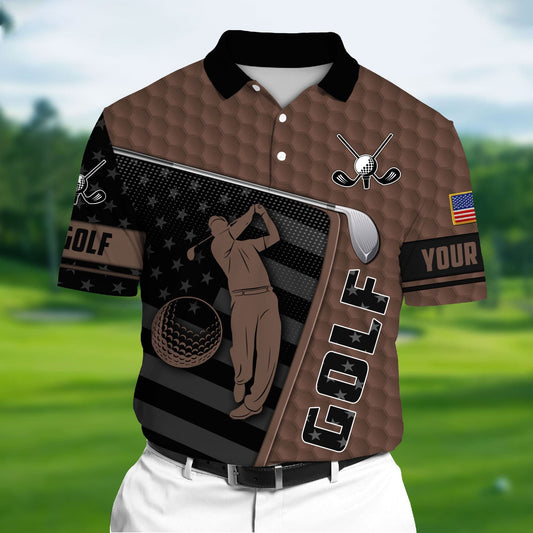 Masnines Brown Pride Premium Unique Golf Man 3D Polo Shirts Multicolor Custom Name Polo GA0134